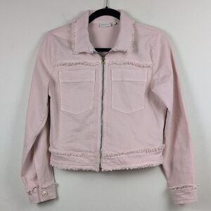 Spartina 449 Blake Denim Full Zip Jacket Blush Pink